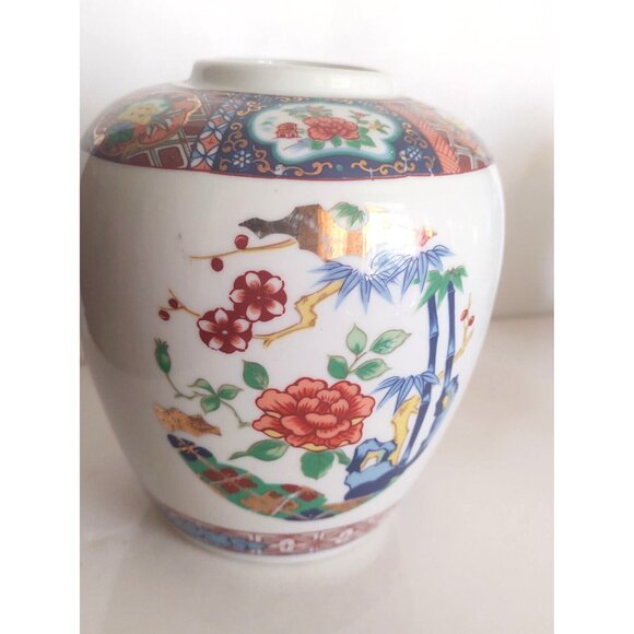 Miyako Japan Hand Painted Ginger Jar/Vase Imari Ware 5 1/2" - Picture 3 of 12